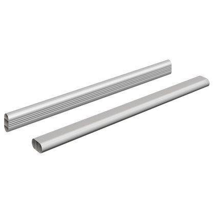 Closet Rod 2 pcs Silver 464 x 15 x 29 mm Aluminium Alloy
