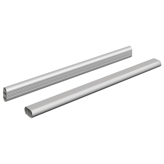 Closet Rod 2 pcs Silver 464 x 15 x 29 mm Aluminium Alloy