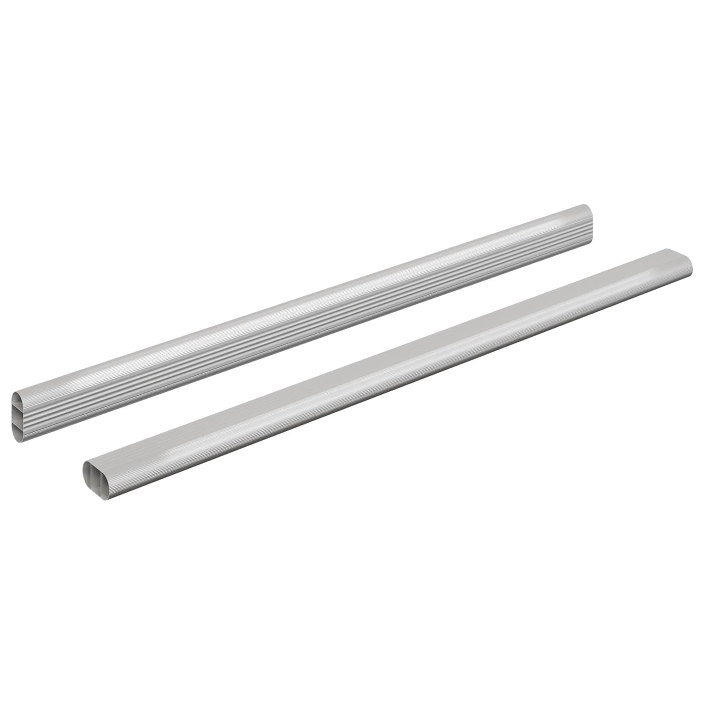 Closet Rod 2 pcs Silver 472 x 15 x 29 mm Aluminium Alloy