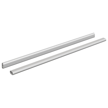 Closet Rod 2 pcs Silver 664 x 15 x 29 mm Aluminium Alloy