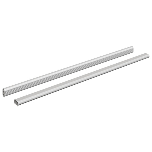 Closet Rod 2 pcs Silver 664 x 15 x 29 mm Aluminium Alloy