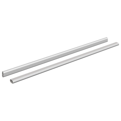 Closet Rod 2 pcs Silver 764 x 15 x 29 mm Aluminium Alloy