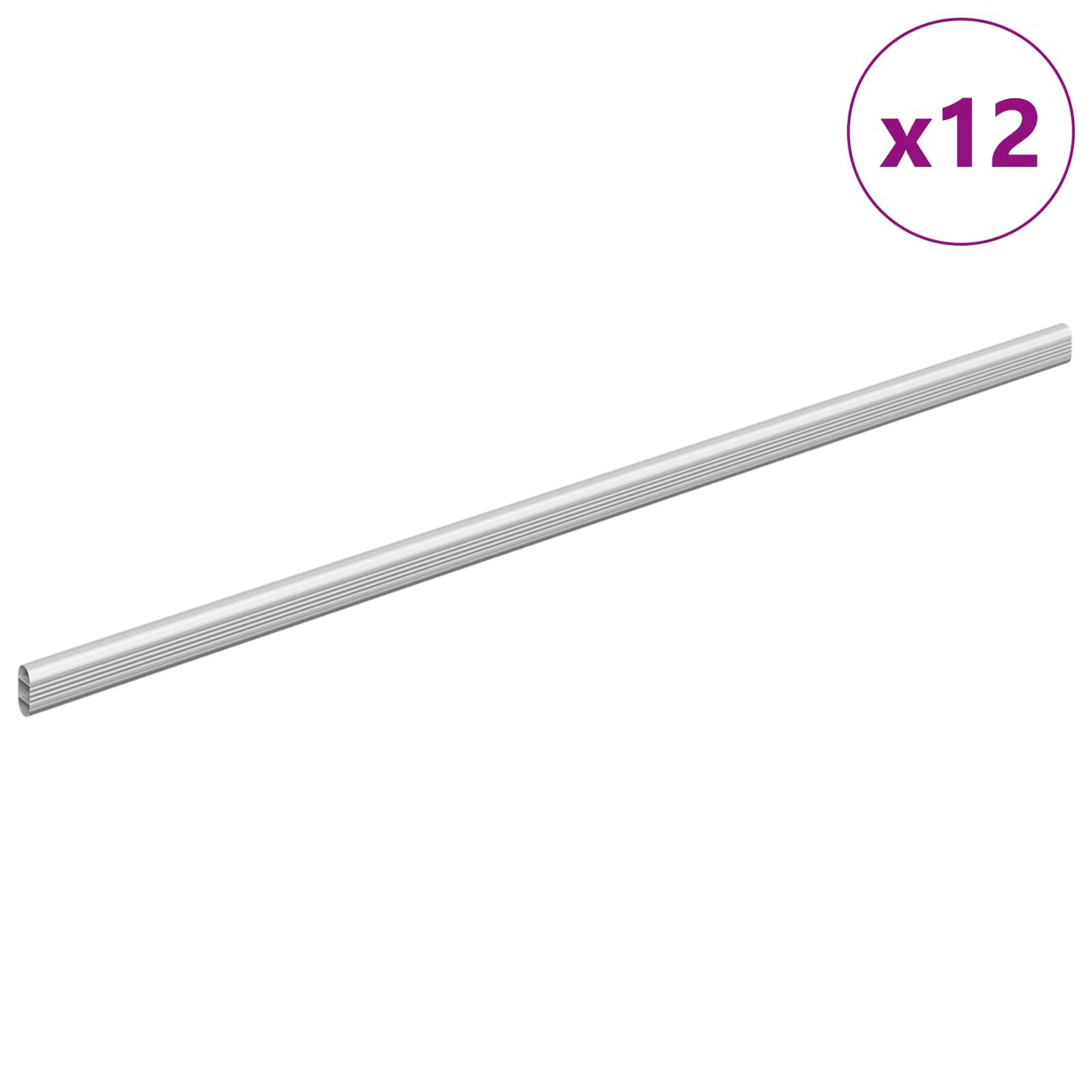 Closet Rod 12 pcs Silver 764 x 15 x 29 mm Aluminium Alloy