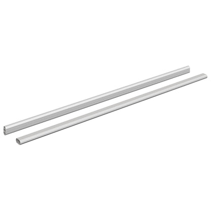 Closet Rod 2 pcs Silver 864 x 15 x 29 mm Aluminium Alloy
