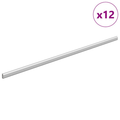 Closet Rod 12 pcs Silver 864 x 15 x 29 mm Aluminium Alloy