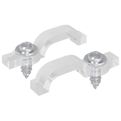 LED Strip Clips 23.8 mm 2 pcs Transparent Plastic and Iron
