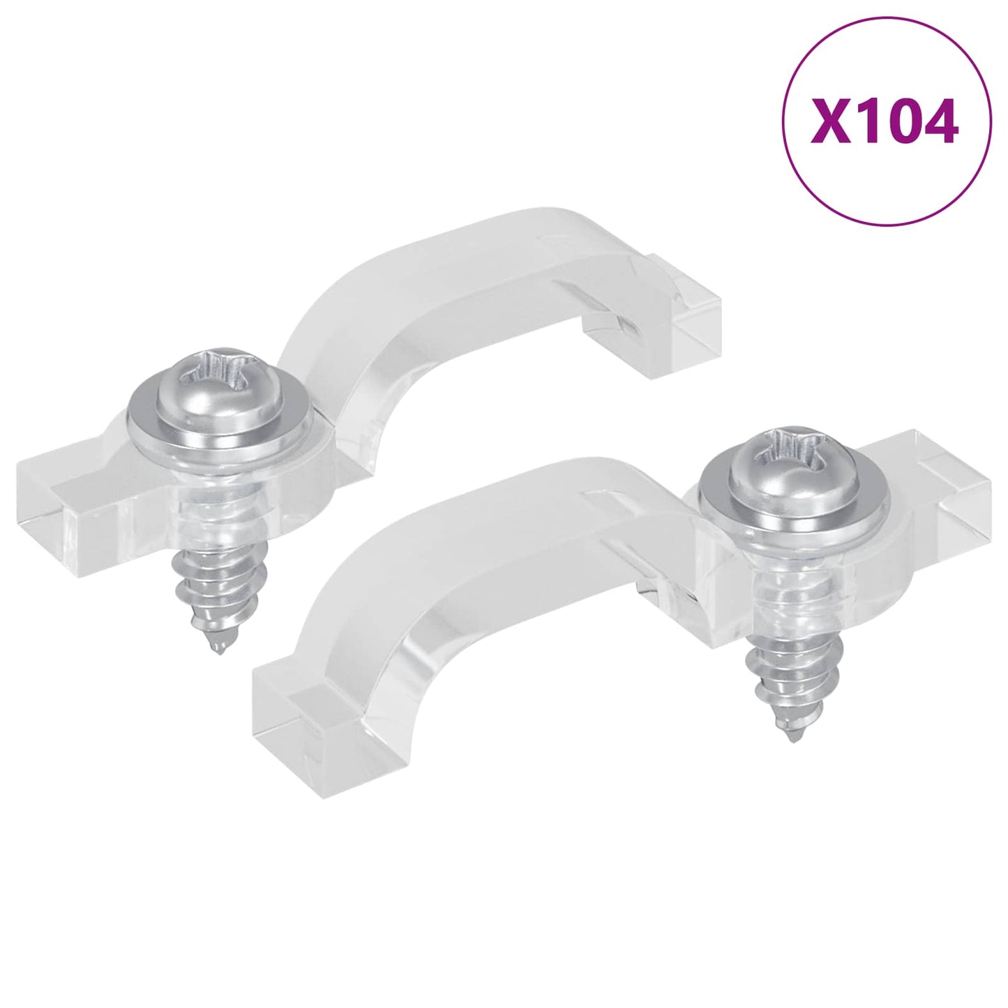 LED Strip Clips 23.8 mm 2 pcs Transparent Plastic and Iron