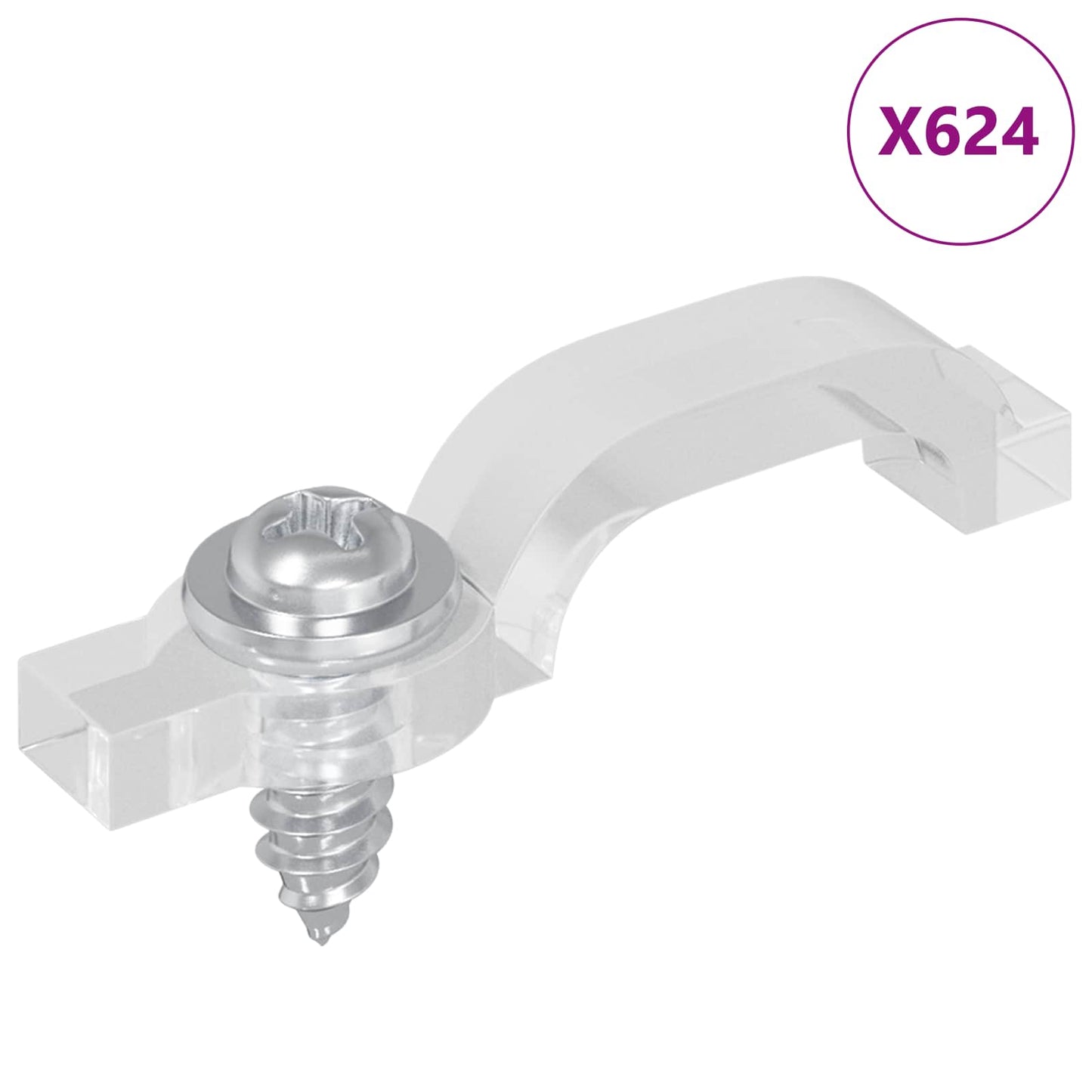 LED Strip Clips 23.8 mm 12 pcs Transparent Plastic and Iron