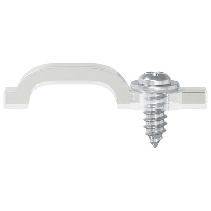 LED Strip Clips 23.8 mm 12 pcs Transparent Plastic and Iron