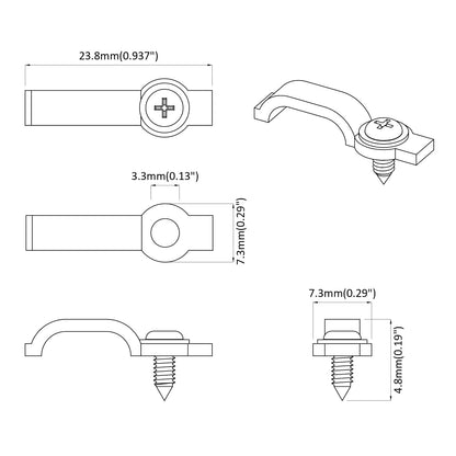 LED Strip Clips 23.8 mm 2 pcs Transparent Plastic and Iron