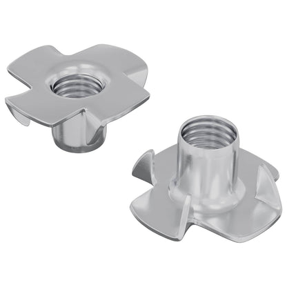 Pronged T-nut 2 pcs Silver M6 mm Steel