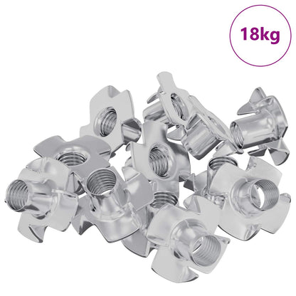 Pronged T-nut 7200 pcs Silver M6 mm Steel