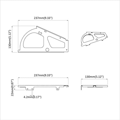 Flip Drawer Hinge 2 pcs Silver 235 x 155 x 30 mm Iron