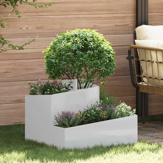 Garden Planter Silver 60 x 60 x 50 cm Galvanised Steel