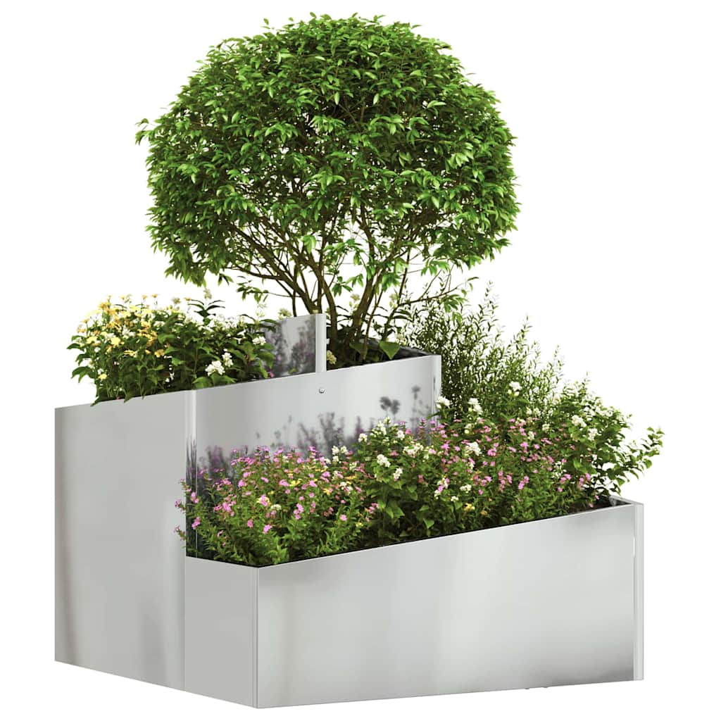 Garden Planter Silver 60 x 60 x 50 cm Galvanised Steel