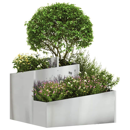 Garden Planter Silver 60 x 60 x 50 cm Galvanised Steel