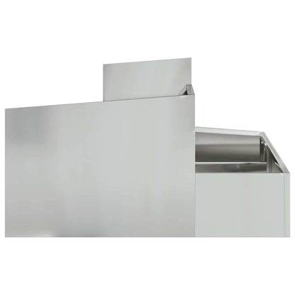 Garden Planter Silver 80 x 80 x 50 cm Galvanised Steel