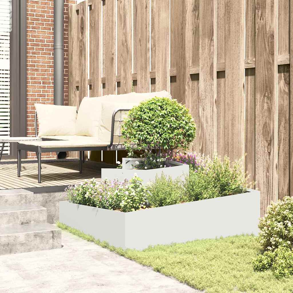 Garden Planter White 100 x 100 x 50 cm Cold-rolled Steel
