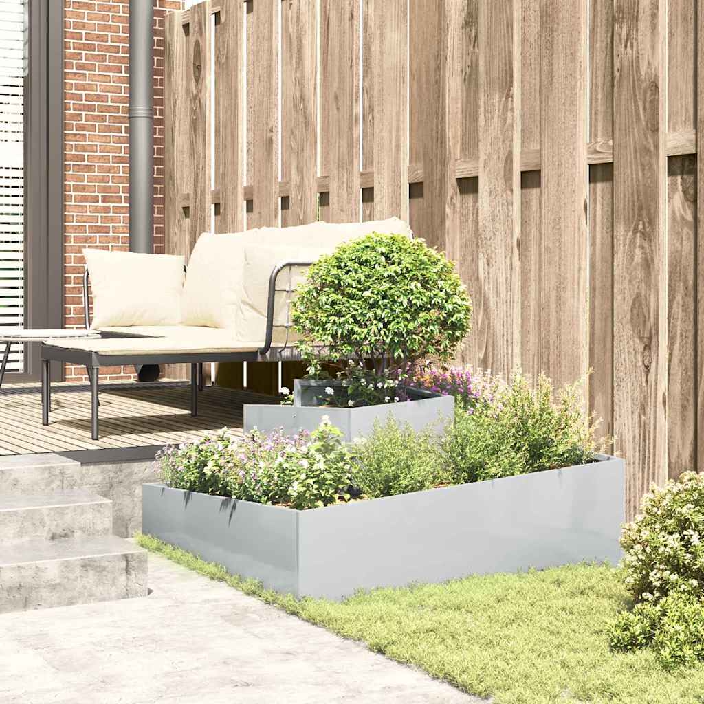Garden Planter Silver 100 x 100 x 50 cm Galvanised Steel