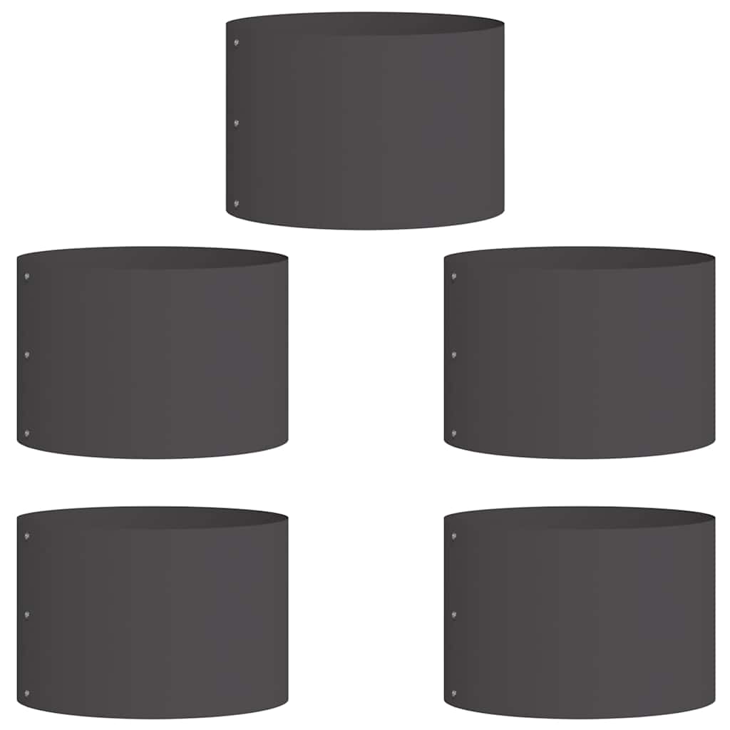 Planter Ring 5 pcs Black 30 x 30 x 20 cm Cold-rolled Steel