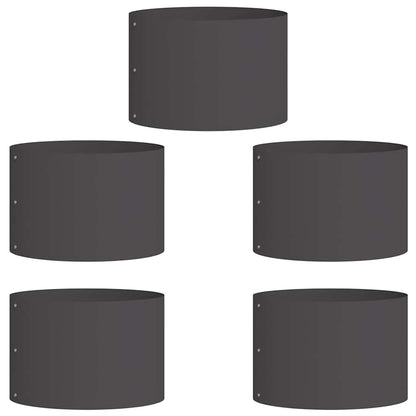 Planter Ring 5 pcs Black 30 x 30 x 20 cm Cold-rolled Steel
