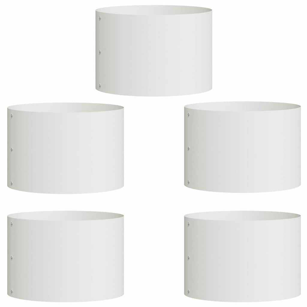 Planter Ring 5 pcs White 30 x 30 x 20 cm Cold-rolled Steel