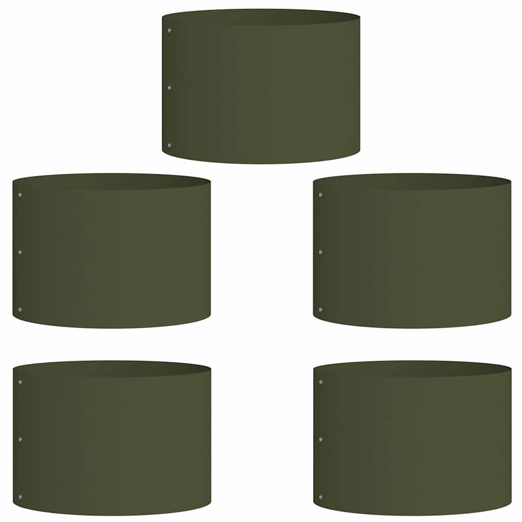 Planter Ring 5 pcs Olive Green 30 x 30 x 20 cm