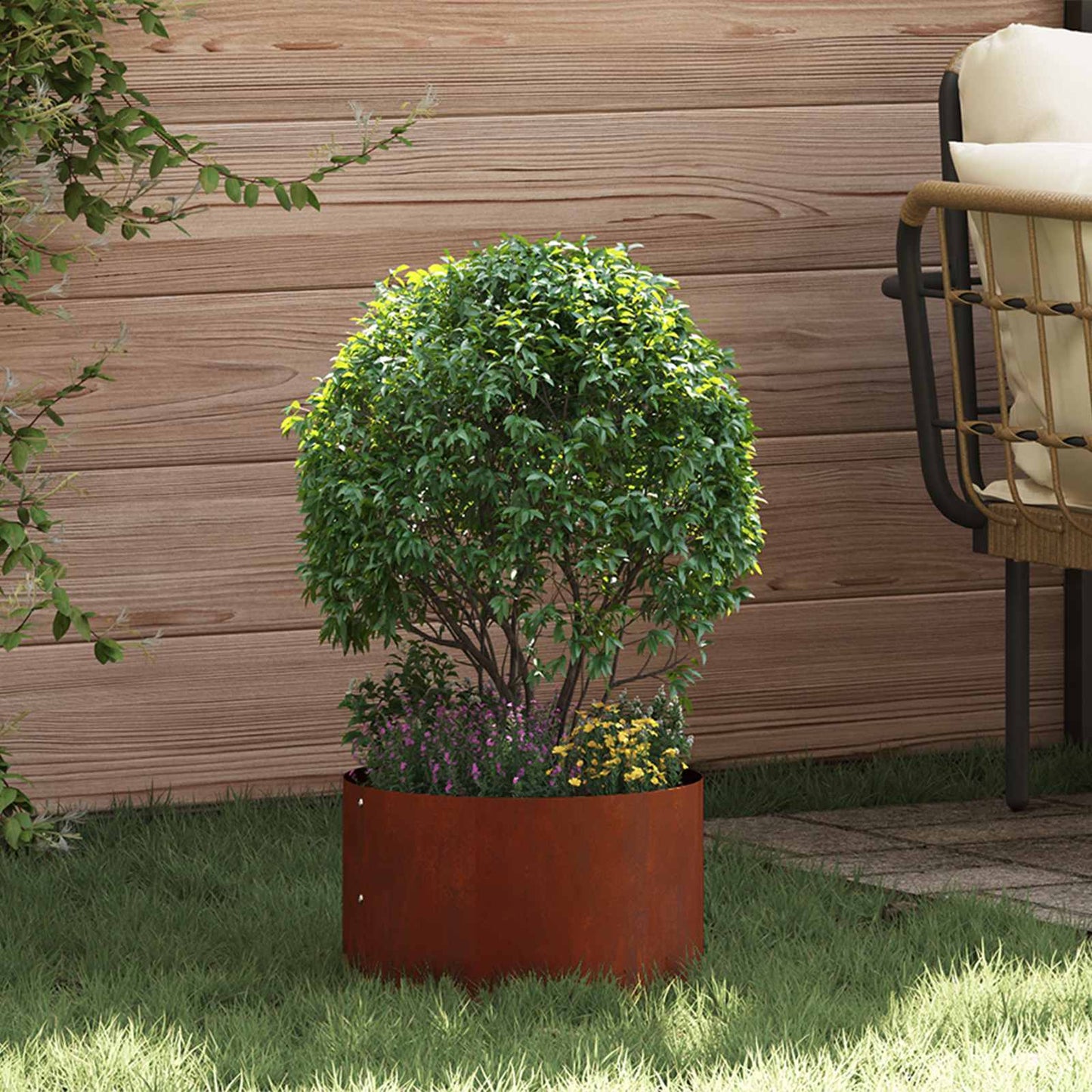 Planter Ring 5 pcs Brown 30 x 30 x 20 cm Weathering Steel
