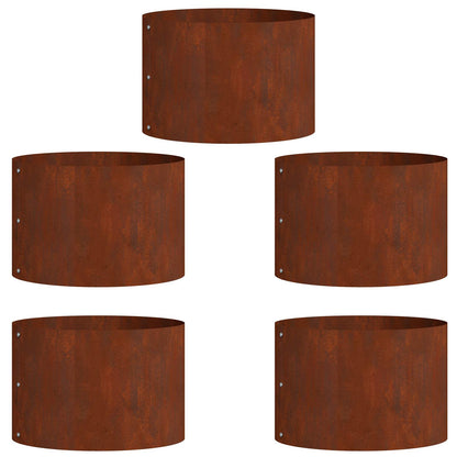 Planter Ring 5 pcs Brown 30 x 30 x 20 cm Weathering Steel