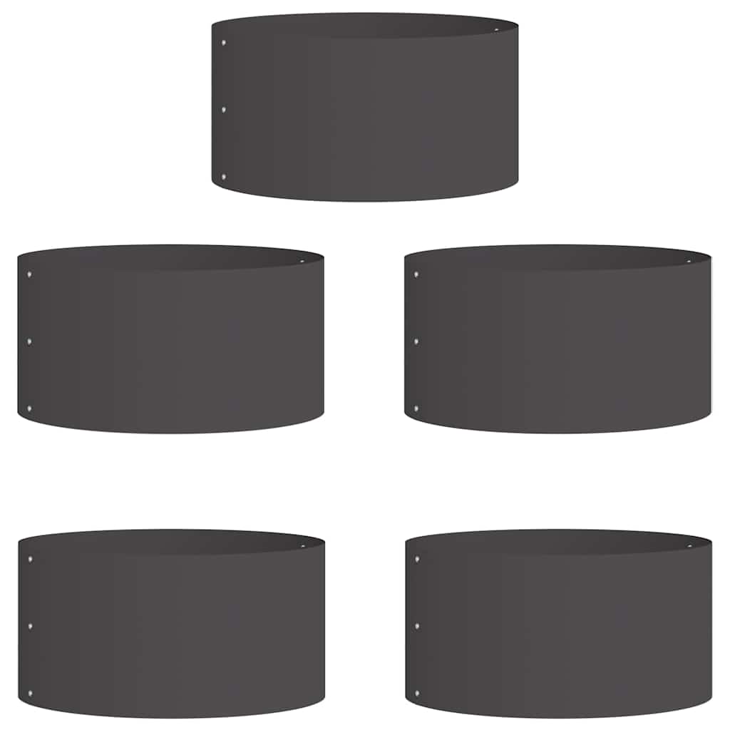 Planter Ring 5 pcs Black 40 x 40 x 20 cm Cold-rolled Steel