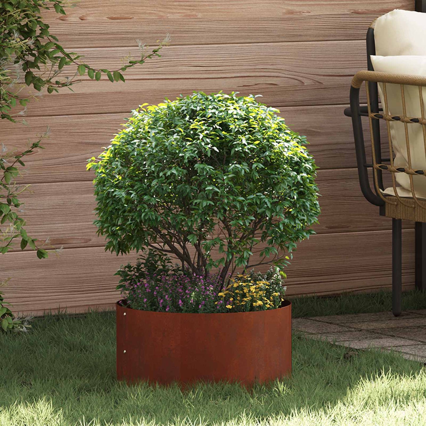 Planter Ring 5 pcs Brown 40 x 40 x 20 cm Weathering Steel