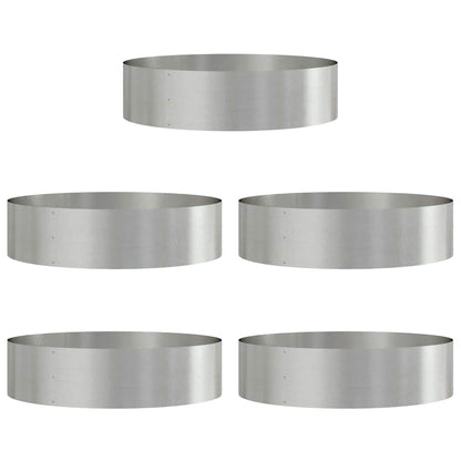 Planter Ring 5 pcs Silver 80 x 80 x 20 cm Stainless Steel
