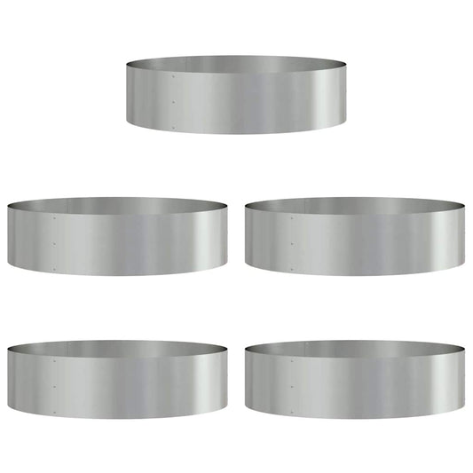 Planter Ring 5 pcs Silver 80 x 80 x 20 cm Galvanised Steel