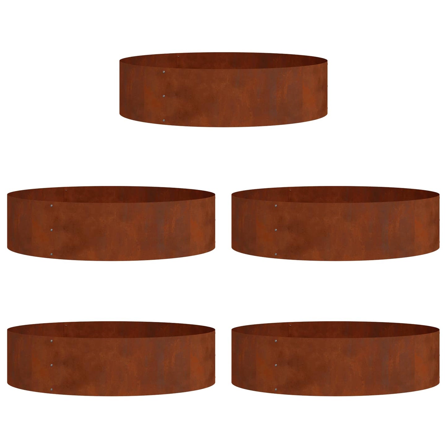 Planter Ring 5 pcs Rusty 80 x 80 x 20 cm Weathering Steel