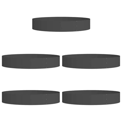 Planter Ring 5 pcs Black 120 x 120 x 20 cm Cold-rolled Steel