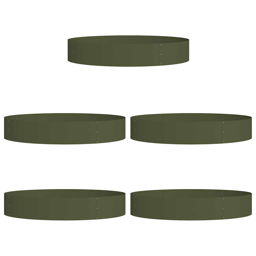 Planter Ring 5 pcs Olive Green 120 x 120 x 20 cm