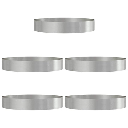 Planter Ring 5 pcs Silver 120 x 120 x 20 cm Stainless Steel
