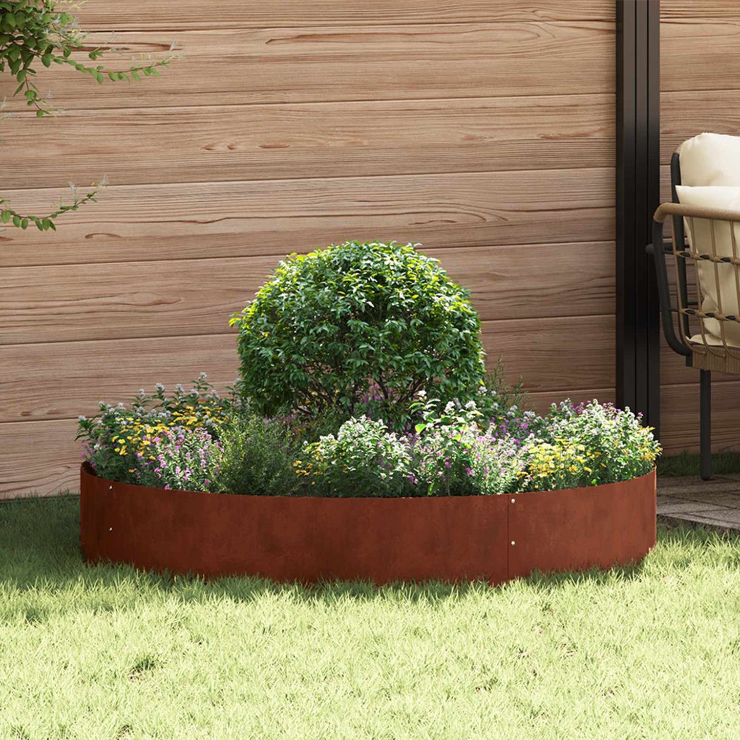 Planter Ring 5 pcs Rusty 120 x 120 x 20 cm Weathering Steel