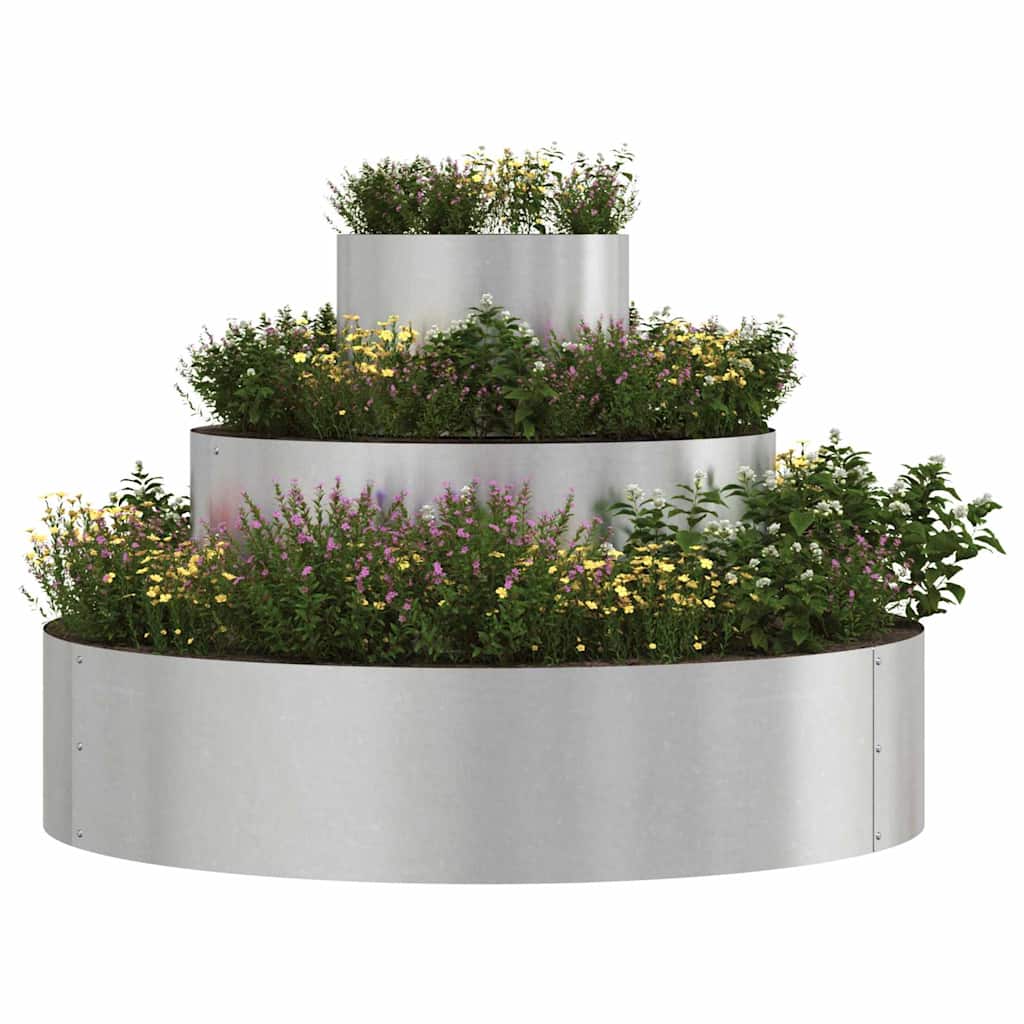 Garden Planter Silver 90 x 90 x 20 cm Stainless Steel