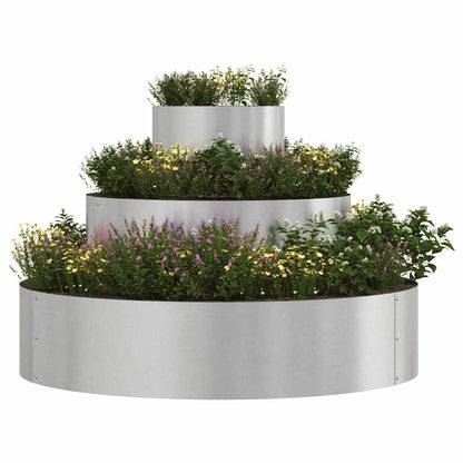 Garden Planter Silver 90 x 90 x 20 cm Stainless Steel