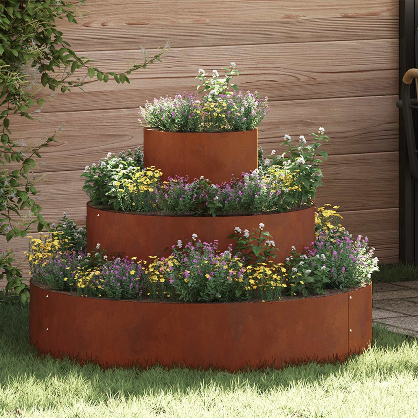 Garden Planter Rusty 90 x 90 x 20 cm Weathering Steel