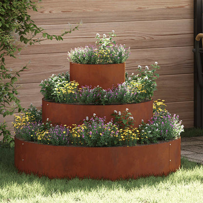 Garden Planter Rusty 90 x 90 x 20 cm Weathering Steel