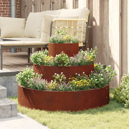 Garden Planter Rusty 90 x 90 x 20 cm Weathering Steel
