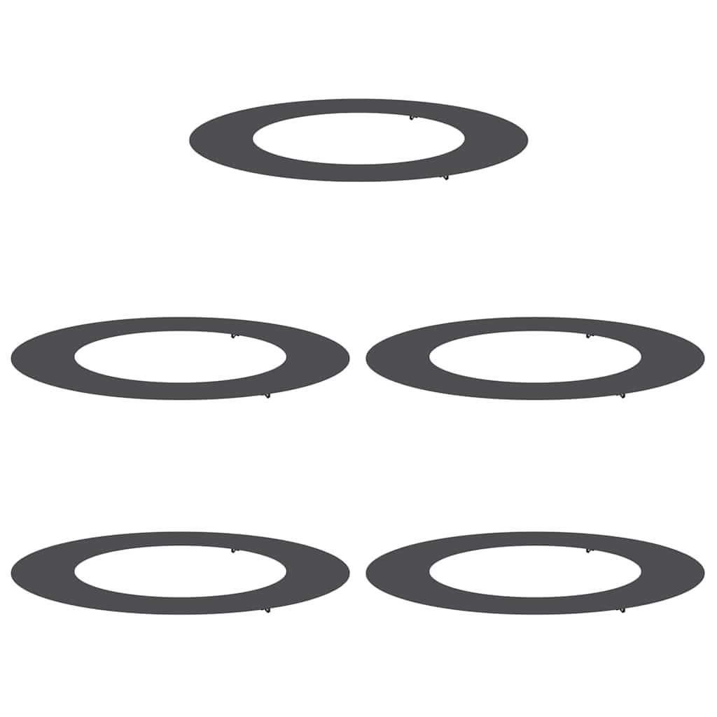 suitable for Flat Tree Rings 5 pcs Black Ø50 / 80 cm Steel