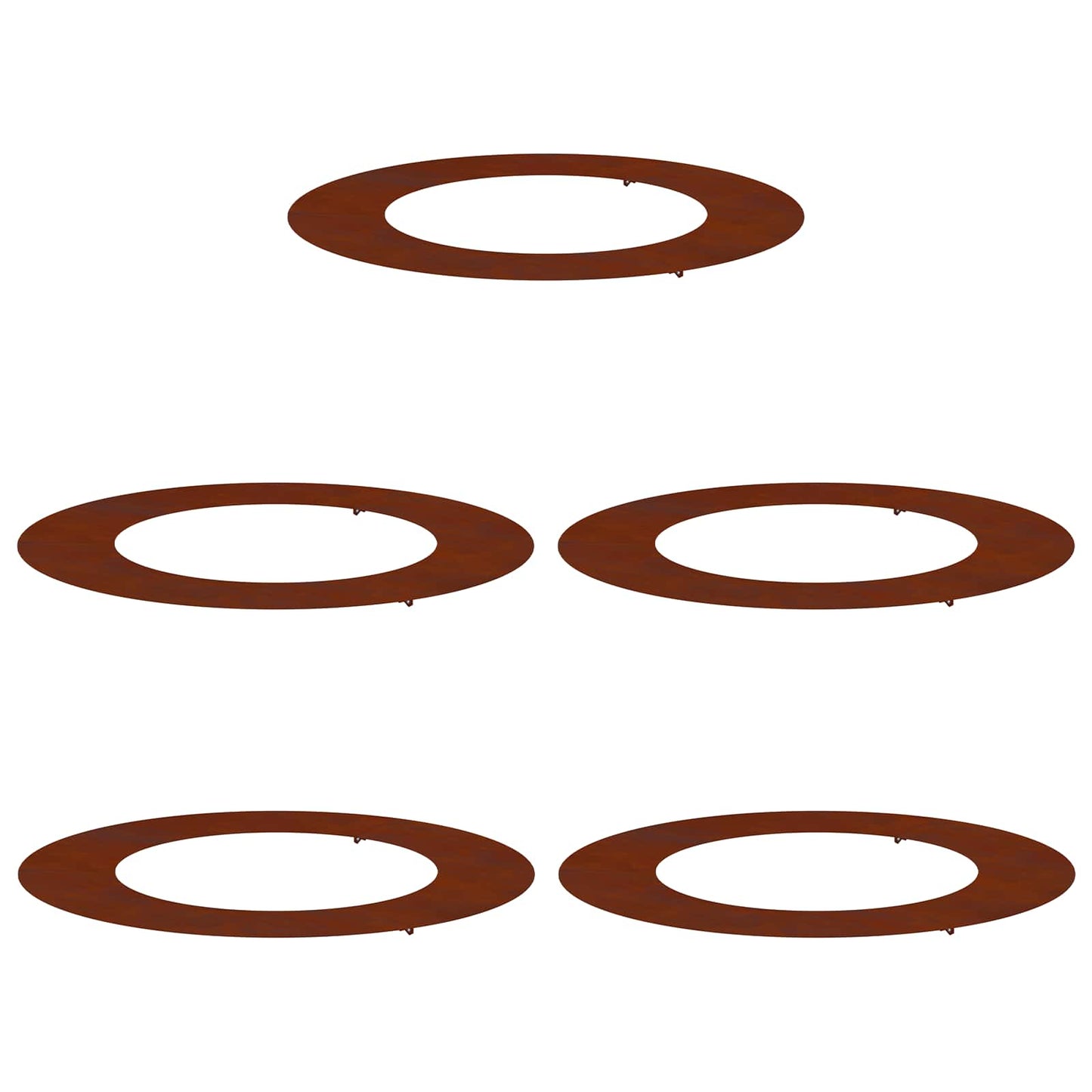 suitable for Flat Tree Rings 5 pcs Rusty Ø50/80 cm