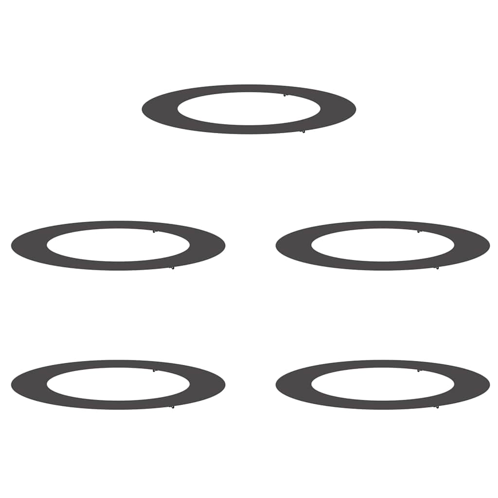 suitable for Flat Tree Rings 5 pcs Black Ø60 / 90 cm Steel