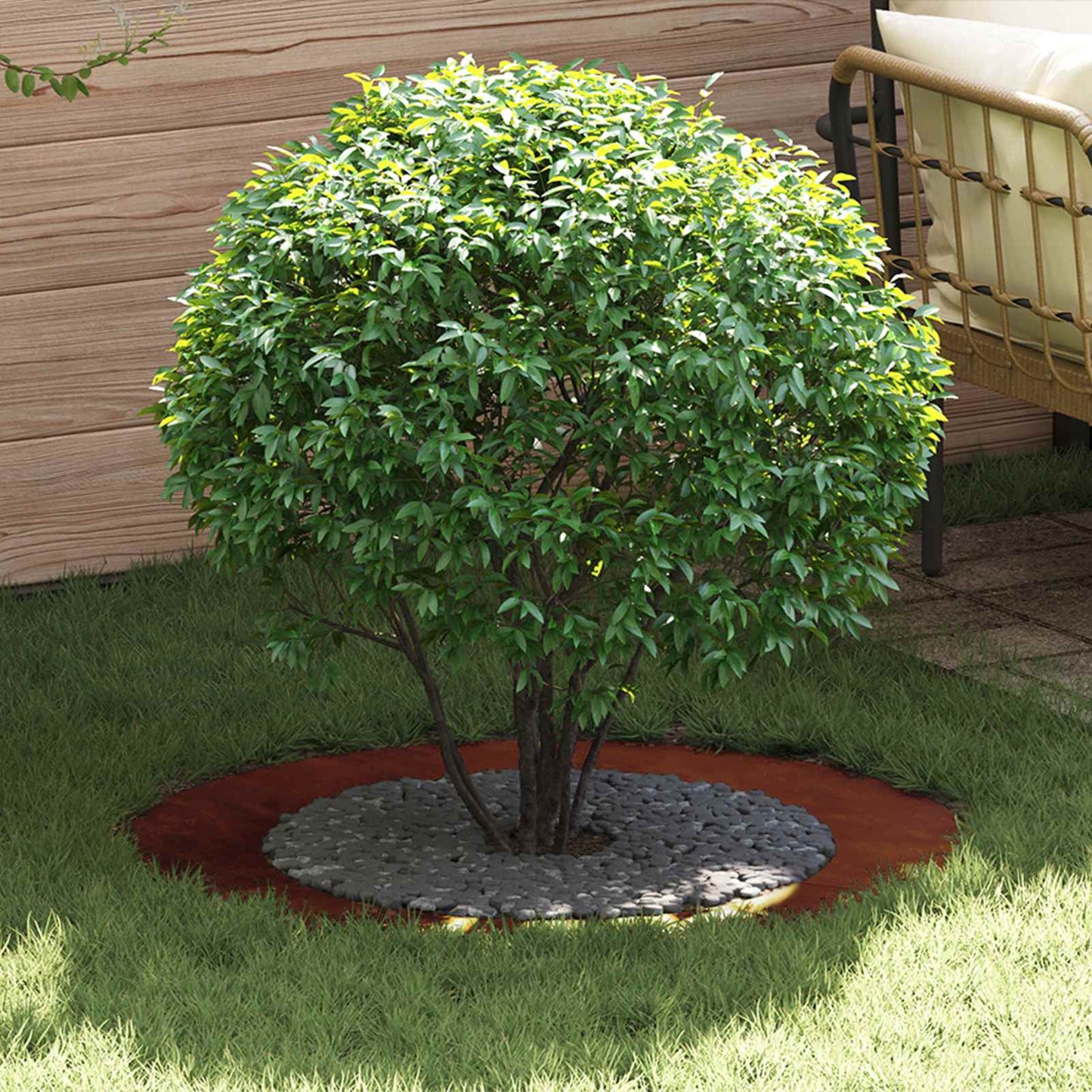 suitable for Flat Tree Rings 5 pcs Rusty Ø60/90 cm