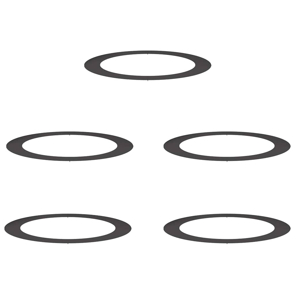 suitable for Flat Tree Rings 5 pcs Black Ø90 / 120 cm Steel