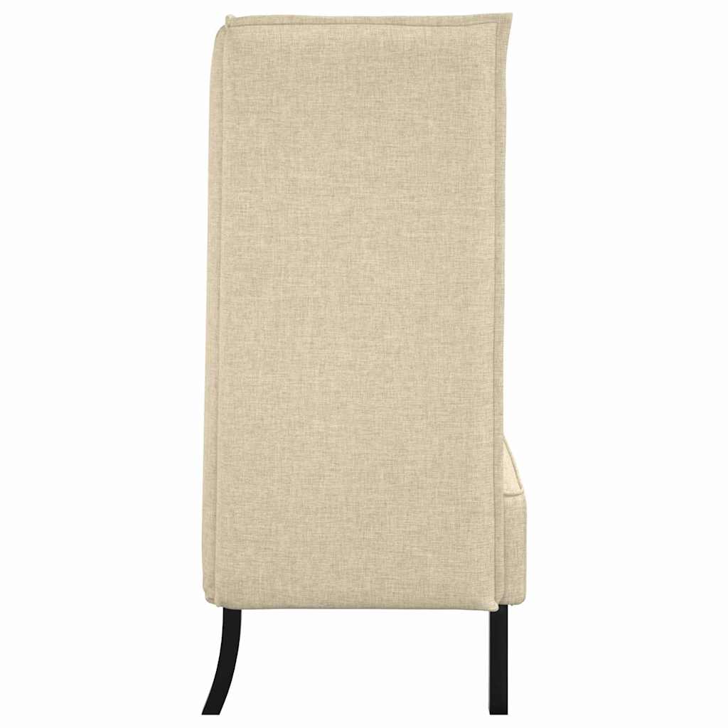 Highback Sofa Cream 109 x 56 x 121 cm Fabric