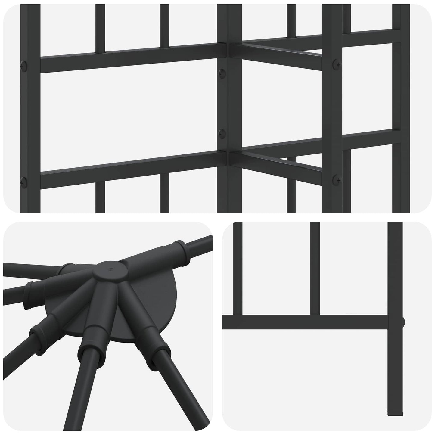 Gazebo Frame 6 x 3 m Black Steel